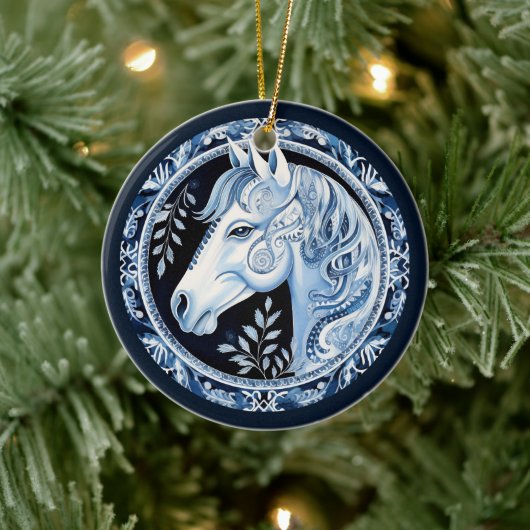 nordic horse-Ornament Keramisch Ornament (Boom)