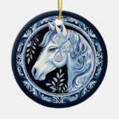 nordic horse-Ornament Keramisch Ornament (Voorkant)