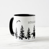 Nordic Hygge met zwart bos en dieren Mok (Voorkant links)