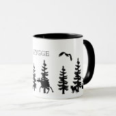 Nordic Hygge met zwart bos en dieren Mok (Voorkant rechts)