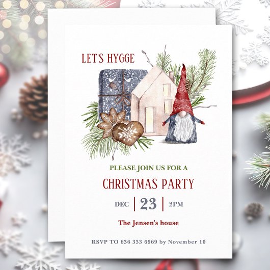 Nordic Hygge Winter Kerstfeest uitnodiging