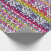 Nordic Kerstkleurful Winter Knits Pattern Cadeaupapier (Hoek)