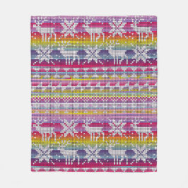 Nordic Kerstkleurful Winter Knits Pattern Fleece Deken