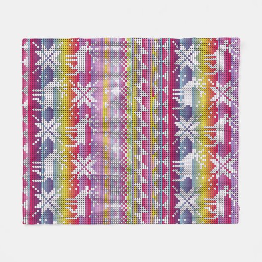 Nordic Kerstkleurful Winter Knits Pattern Fleece Deken (Voorkant (Horizontaal))