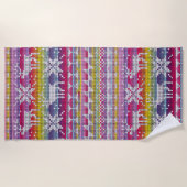 Nordic Kerstkleurful Winter Knits Pattern Strandlaken (Voorkant)