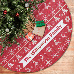 Nordic Knit Lelijke Sweater Modern Rood Wit Monogr Fleece Kerstboom Rok