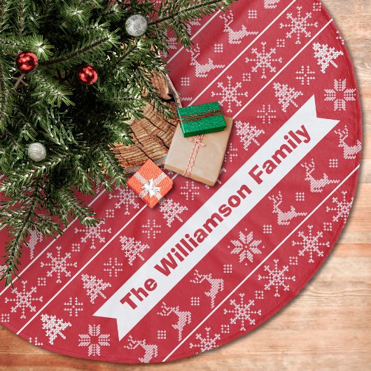 Nordic Knit Lelijke Sweater Modern Rood Wit Monogr Fleece Kerstboom Rok