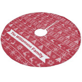 Nordic Knit Lelijke Sweater Modern Rood Wit Monogr Fleece Kerstboom Rok (Gekanteld)