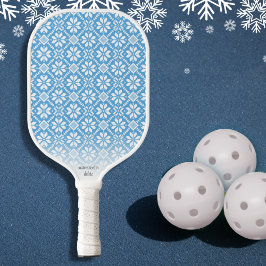Nordic Knit Pattern Blue White - gepersonaliseerde Pickleball Paddle