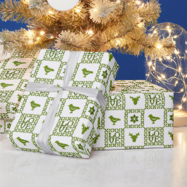 Nordic Knit Pattern Holiday Elements Cadeaupapier