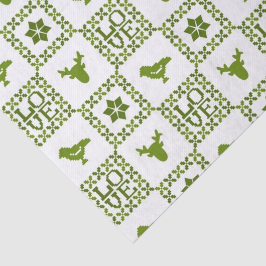 Nordic Knit Pattern Holiday Elements Tissuepapier (Detail)