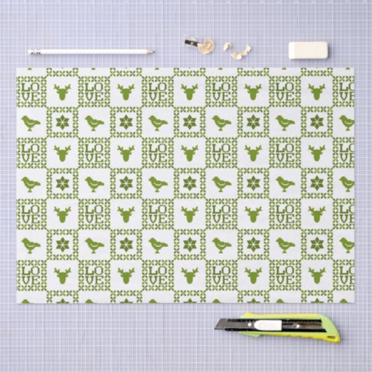 Nordic Knit Pattern Holiday Elements Tissuepapier (Craft)