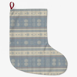 Nordic Knit Pet Christmas Stocking with Snowflakes Grote Kerstsok