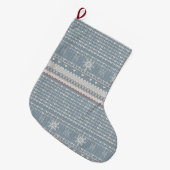 Nordic Knit Pet Stocking with Snowflakes & Paws Grote Kerstsok (Voorkant (Hangend))