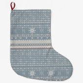 Nordic Knit Pet Stocking with Snowflakes & Paws Grote Kerstsok (Voorkant)