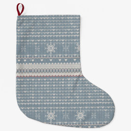 Nordic Knit Pet Stocking with Snowflakes & Paws Grote Kerstsok
