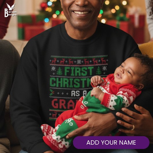 Nordic Knit Style FIRST CHRISTMAS AS GRANDPA Trui