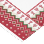 Nordic Knitted Scandi Hygge Angel Hearts Kerstmis Tafelkleed (Gekanteld)