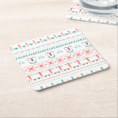 Nordic Light Winter Pattern Kartonnen Onderzetters (Schuin)