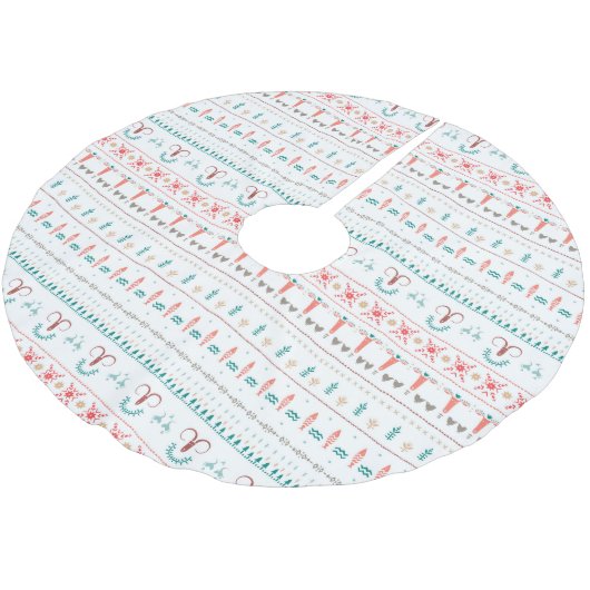 Nordic Light Winter Pattern Kerstboom Rok (Gekanteld)