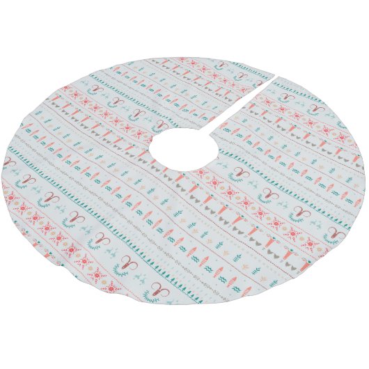 Nordic Light Winter Pattern Kerstboom Rok (Gekanteld)