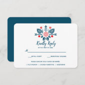 Nordic Love | Bruiloft RSVP met maaltijdkeuze (Voorkant / Achterkant)