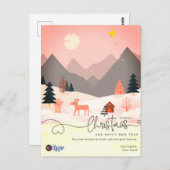 Nordic Minimal Business Personal Christmas Briefkaart (Voorkant / Achterkant)