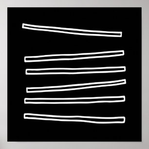 Nordic Minimalist Black White Abstract Poster