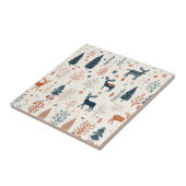 Nordic Minimalist Reindeer Beige Scandinavisch Tegeltje (Zijkant)