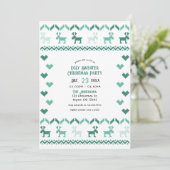 Nordic Mint Ugly Sweater Christmas Party Kaart (Staand voorkant)