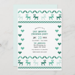 Nordic Mint Ugly Sweater Christmas Party Kaart