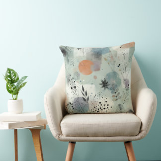 Nordic Mist Botanical Throw Pillow Kussen