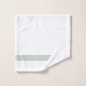 Nordic Modern Kale Green Detail Monogrammed Bad Handdoek (Wasdoekje)