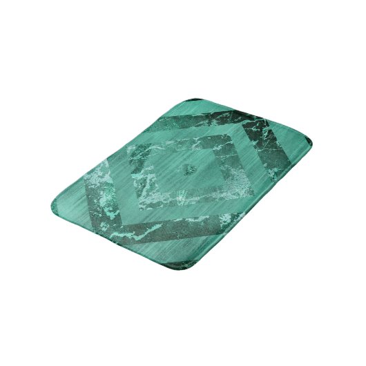 Nordic Molten Jade | Abstract geometrisch groen Badmat (Gekanteld)