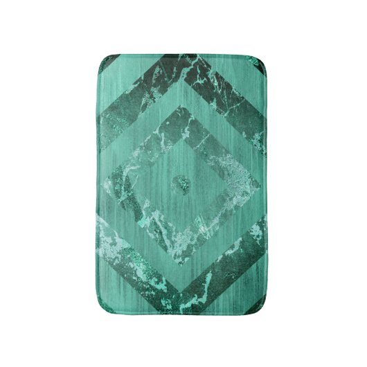 Nordic Molten Jade | Abstract geometrisch groen Badmat (Voorkant Verticaal)