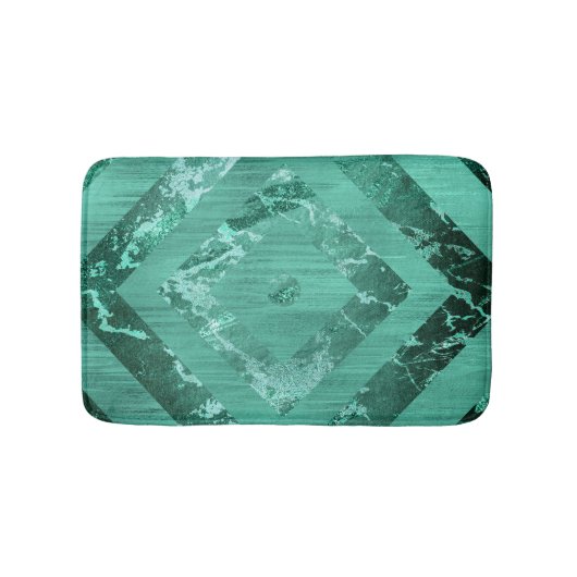 Nordic Molten Jade | Abstract geometrisch groen Badmat (Voorkant)