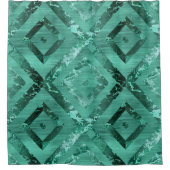 Nordic Molten Jade | Abstract geometrisch groen Douchegordijn (Voorkant)