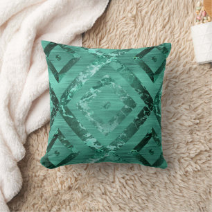 Nordic Molten Jade   Abstract geometrisch groen Kussen