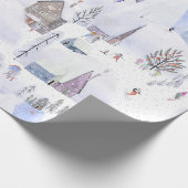 Nordic Mountain Snowy skidorp Cadeaupapier (Hoek)