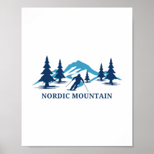 Nordic Mountain Wisconsin Ski Resort Skiër Poster