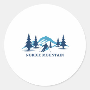 Nordic Mountain Wisconsin Ski Resort Skiër Ronde Sticker