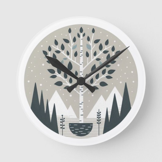 Nordic Mountains en Berkenboom Ronde Klok (Voorkant)