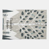 Nordic Mountains en Berkenboom Theedoek (Horizontaal)