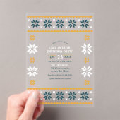 Nordic Night Ugly Sweater Christmas Party Acryl Uitnodigingen (Insitu (Draagbaar))