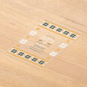 Nordic Night Ugly Sweater Christmas Party Acryl Uitnodigingen (Laagn)