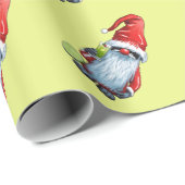 Nordic Nisse Gnome Gonk Holding A Glass Of Lime Cadeaupapier (Rol Hoek)