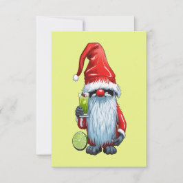 Nordic Nisse Gnome Gonk Holding A Glass Of‎ Lime  Kaart