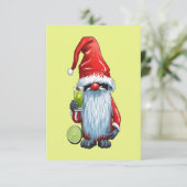 Nordic Nisse Gnome Gonk Holding A Glass Of‎ Lime  Kaart (Staand voorkant)