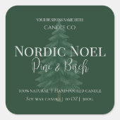 Nordic Noel Pine & Birch Candle Label (Voorkant)