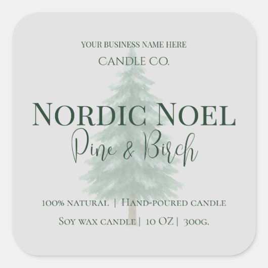 Nordic Noel Pine & Birch Candle Label (Voorkant)